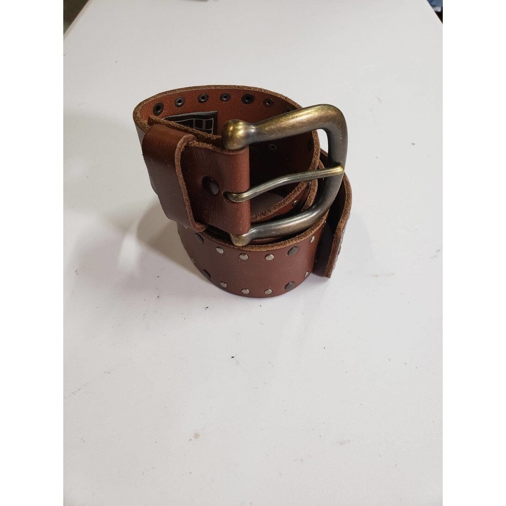 Cowboys Belt Mens 36 Brown Cowboy Genuine Leather Adjustable Metallic Buckle